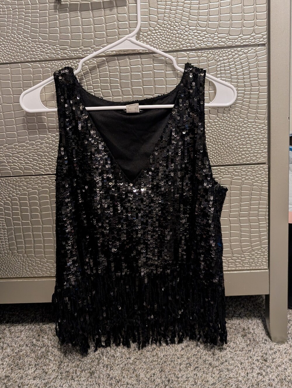 VENUS Black Sequin Fringe Camisole